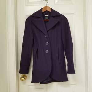 Atmosphere dark purple wool blend coat xs